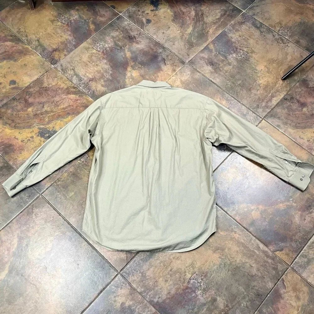Banana Republic Long Sleeve 100% Cotton Green Button Down Dress Shirt Large